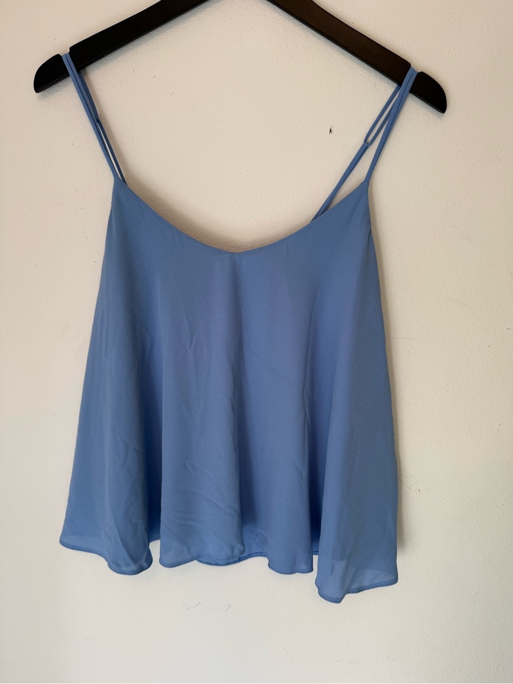 Topshop Light Blue Chiffon Flowy Swing Cami Tank Top Size 6 Double Strap